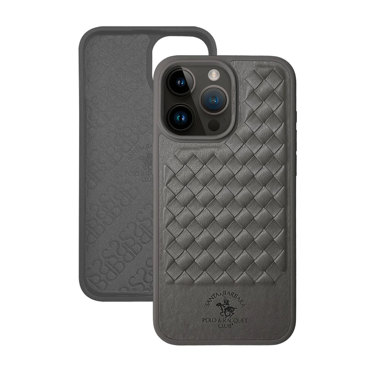 Santa Barbara Polo Racquet Club Apple iPhone 13 Pro Ravel Deri Kapak - Gri