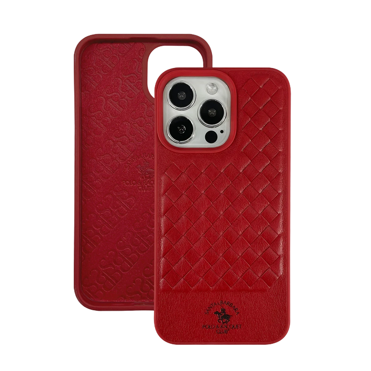 Santa Barbara Polo Racquet Club Apple iPhone 13 Pro Ravel Deri Kapak - Kırmızı
