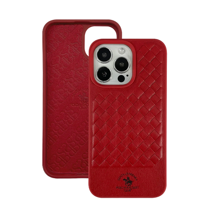 Santa Barbara Polo Racquet Club Apple iPhone 13 Pro Ravel Deri Kapak - Kırmızı