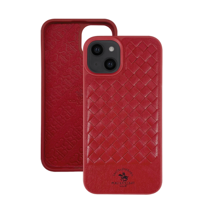 Santa Barbara Polo Racquet Club Apple iPhone 13 Ravel Deri Kapak - Kırmızı
