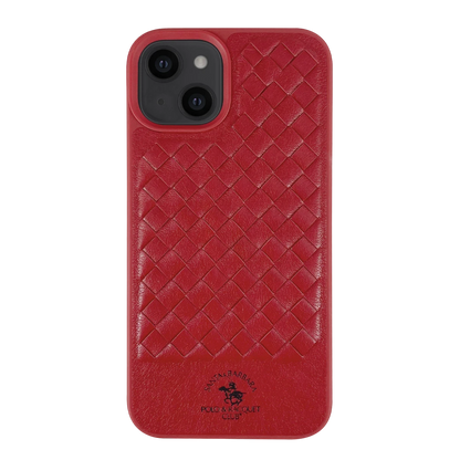 Santa Barbara Polo Racquet Club Apple iPhone 13 Ravel Deri Kapak - Kırmızı