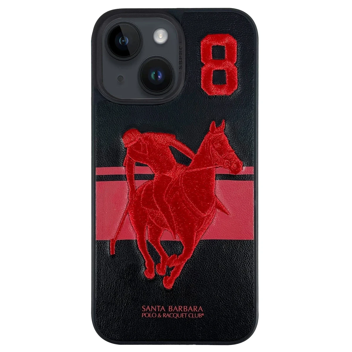 Santa Barbara Polo Racquet Club Apple iPhone 14 Garner Deri Kapak - Siyah