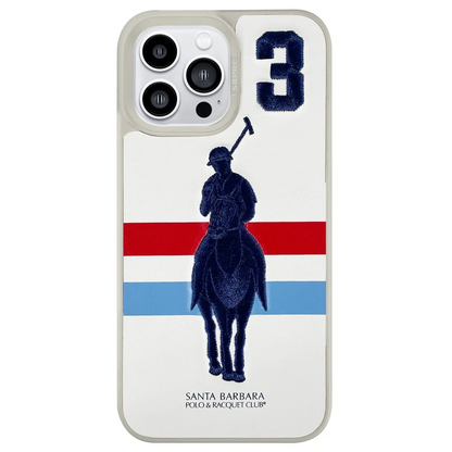 Santa Barbara Polo Racquet Club Apple iPhone 14 Pro Garner Deri Kapak - Beyaz
