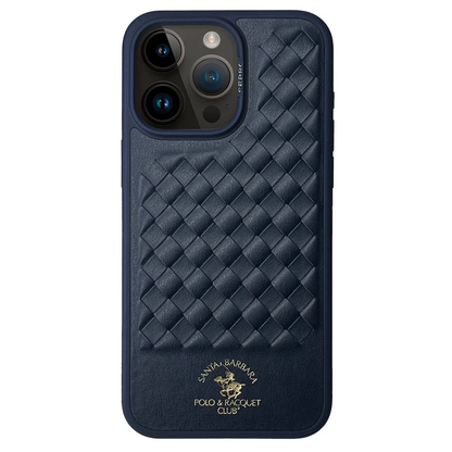 Santa Barbara Polo Racquet Club Apple iPhone 14 Pro Max Ravel Deri Kapak - Lacivert