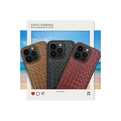 Santa Barbara Polo Racquet Club Apple iPhone 14 Pro Max Ravel Deri Kapak - Lacivert