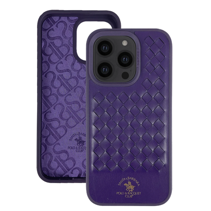 Santa Barbara Polo Racquet Club Apple iPhone 14 Pro Max Ravel Deri Kapak - Mor