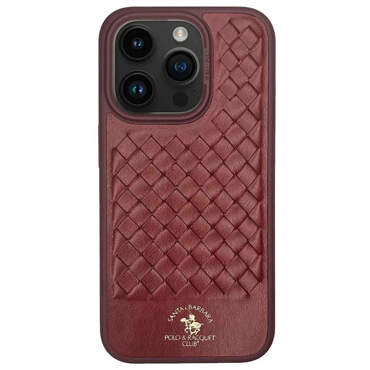 Santa Barbara Polo Racquet Club Apple iPhone 14 Pro Ravel Deri Kapak - Kırmızı
