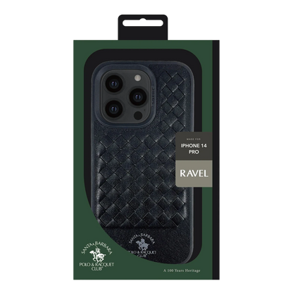 Santa Barbara Polo Racquet Club Apple iPhone 14 Pro Ravel Deri Kapak - Siyah