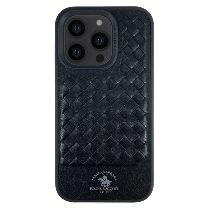 Santa Barbara Polo Racquet Club Apple iPhone 14 Pro Ravel Deri Kapak - Siyah