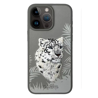 Santa Barbara Polo Racquet Club Apple iPhone 14 Pro Savanna Kapak - Snow Leopard Siyah