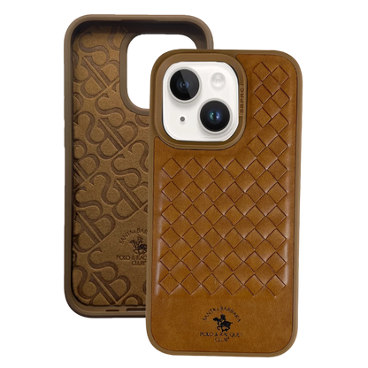Santa Barbara Polo Racquet Club Apple iPhone 14 Ravel Deri Kapak - Kahverengi
