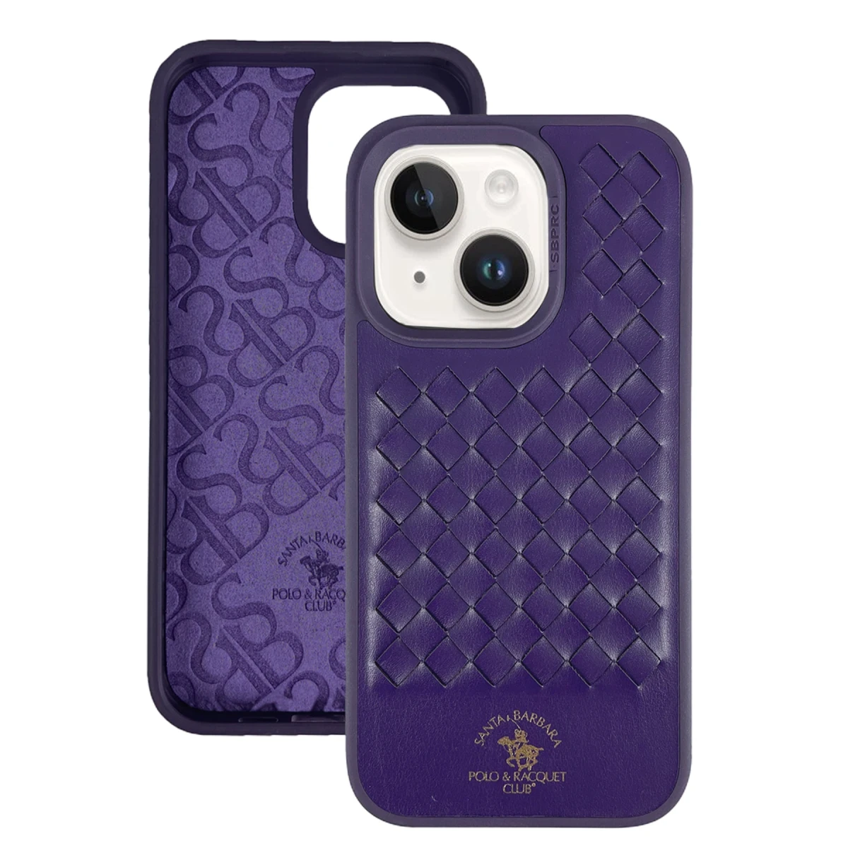 Santa Barbara Polo Racquet Club Apple iPhone 14 Ravel Deri Kapak - Mor