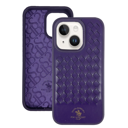 Santa Barbara Polo Racquet Club Apple iPhone 14 Ravel Deri Kapak - Mor