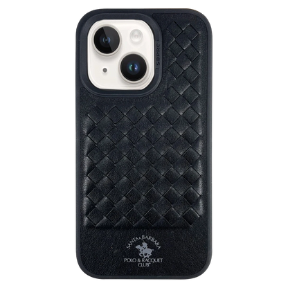 Santa Barbara Polo Racquet Club Apple iPhone 14 Ravel Deri Kapak - Siyah