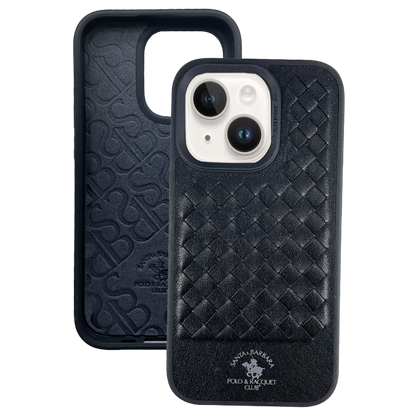 Santa Barbara Polo Racquet Club Apple iPhone 14 Ravel Deri Kapak - Siyah