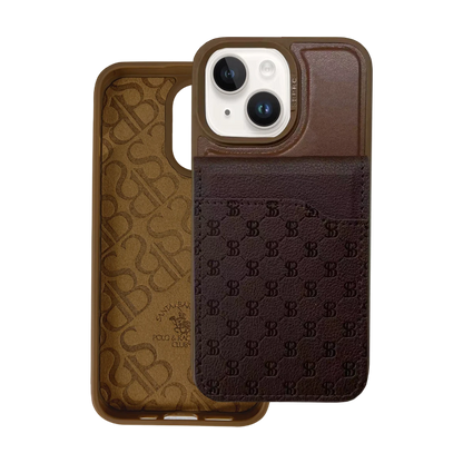 Santa Barbara Polo Racquet Club Apple iPhone 14 Timothy Cüzdanlı Standlı Kapak - Kahverengi