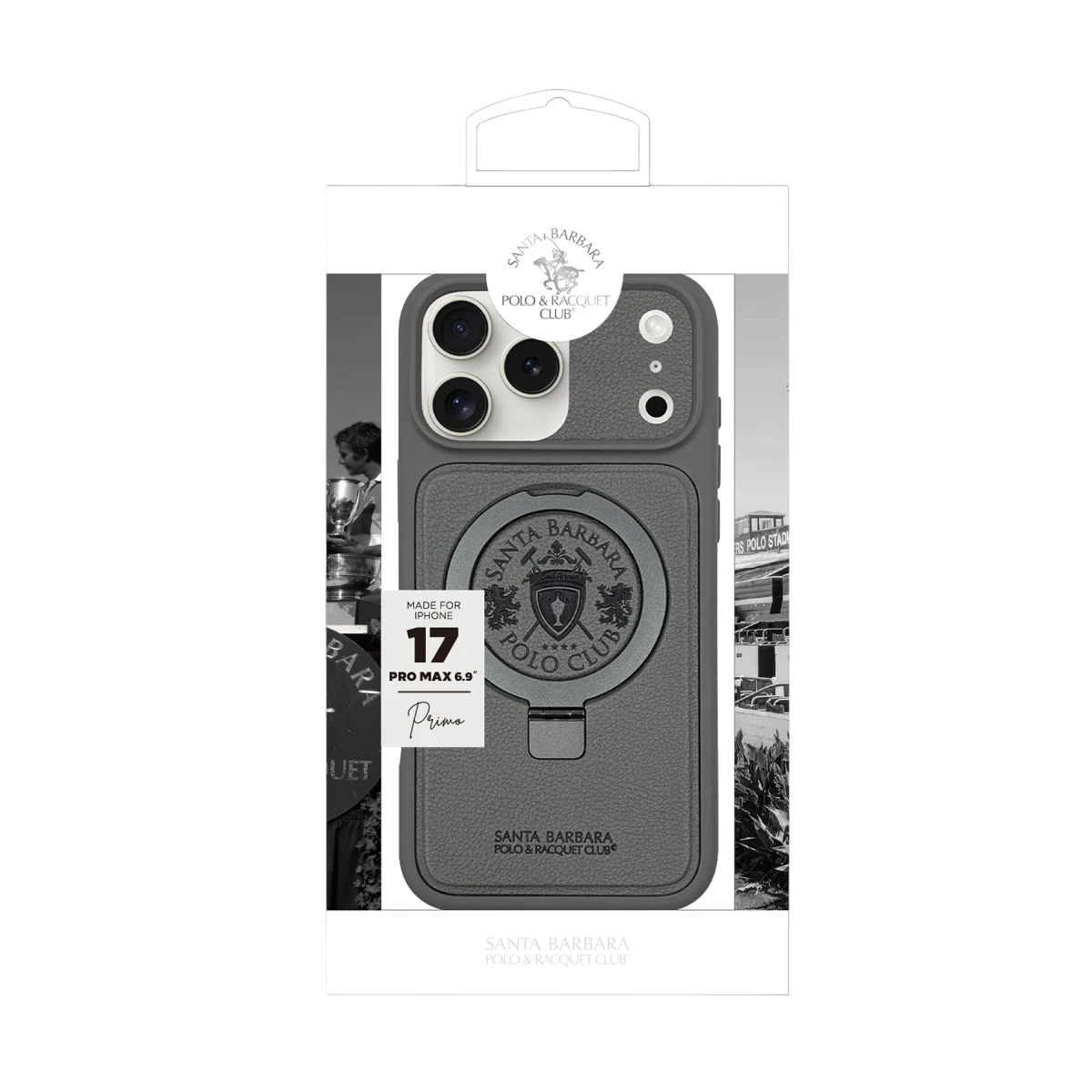 Santa Barbara Polo Racquet Club Apple iPhone 17 Primo Magsafe Stand Kapak - Titan Gri