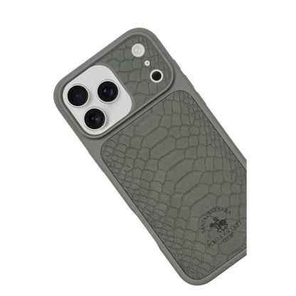Santa Barbara Polo Racquet Club Apple iPhone 17 Pro Knight Deri Kapak - Titan Gri