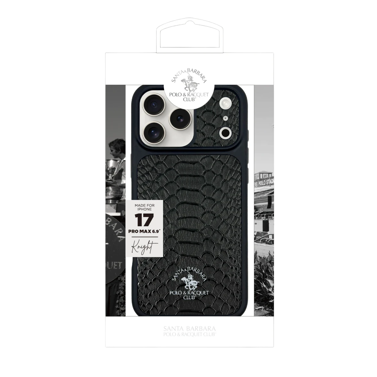 Santa Barbara Polo Racquet Club Apple iPhone 17 Pro Knight Deri Kapak - Titan Gri