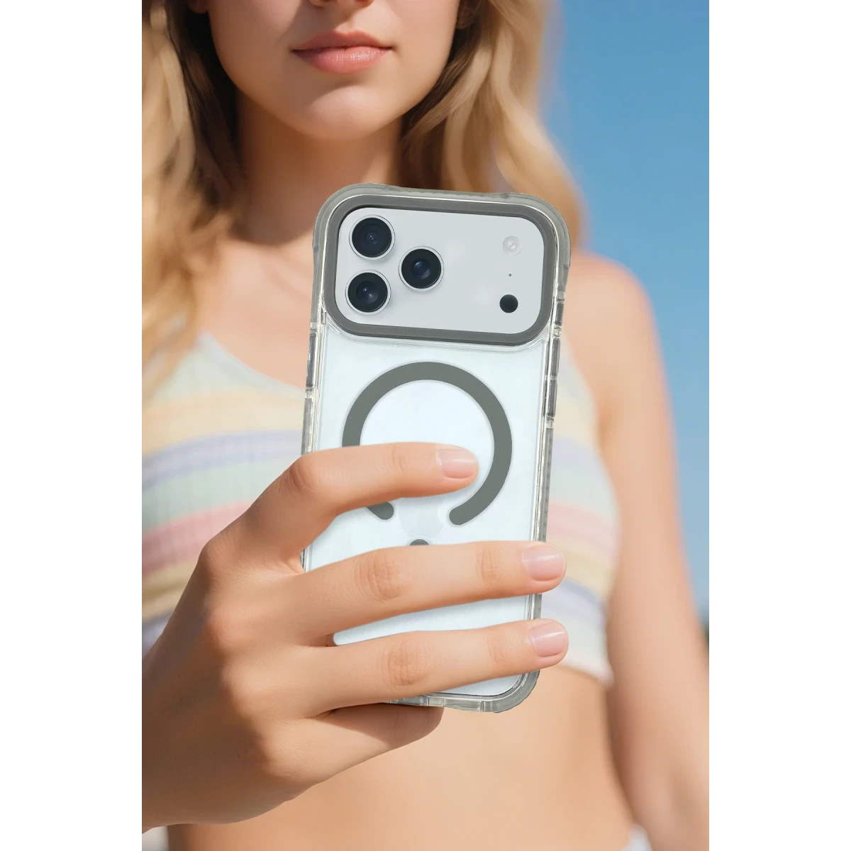 Santa Barbara Polo Racquet Club Apple iPhone 17 Pro Max  Rebecca Magsafe Kapak - Açık Gri