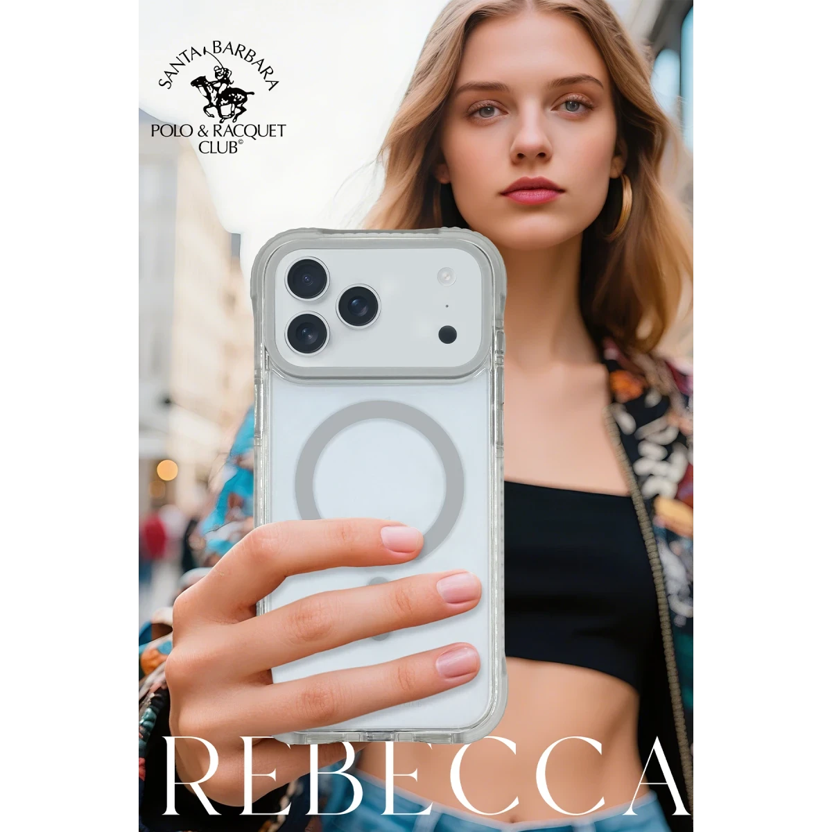 Santa Barbara Polo Racquet Club Apple iPhone 17 Pro Max  Rebecca Magsafe Kapak - Koyu Gri