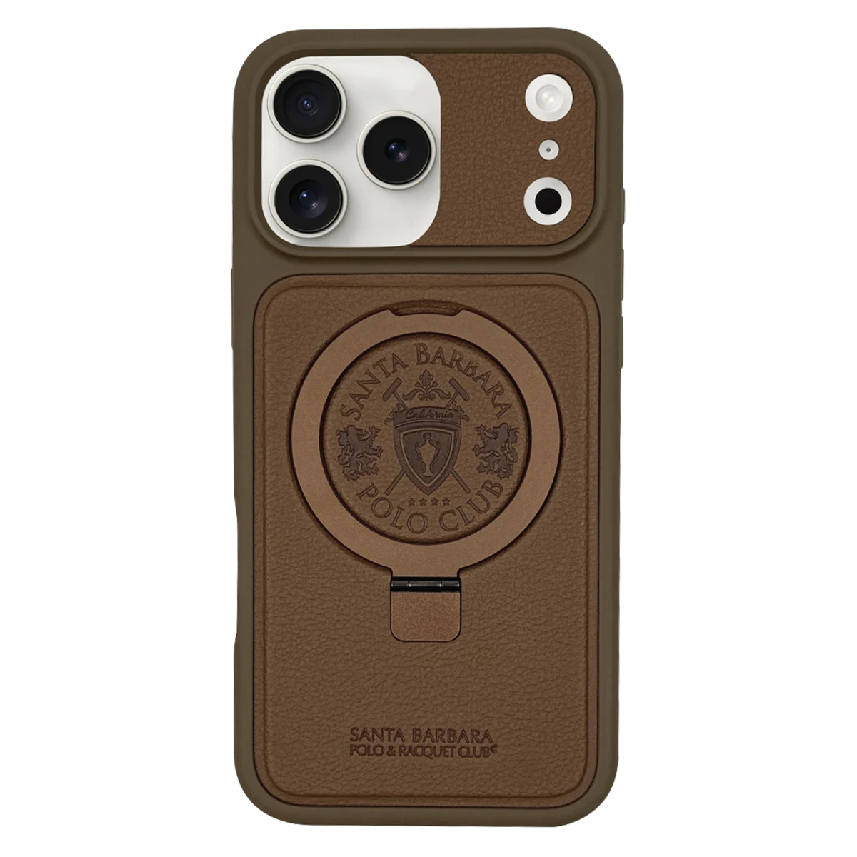 Santa Barbara Polo Racquet Club Apple iPhone 17 Pro Primo Magsafe Stand Kapak - Kahverengi
