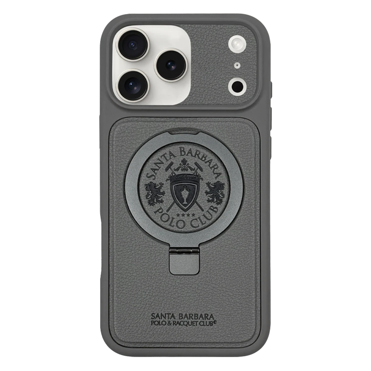 Santa Barbara Polo Racquet Club Apple iPhone 17 Pro Primo Magsafe Stand Kapak - Titan Gri