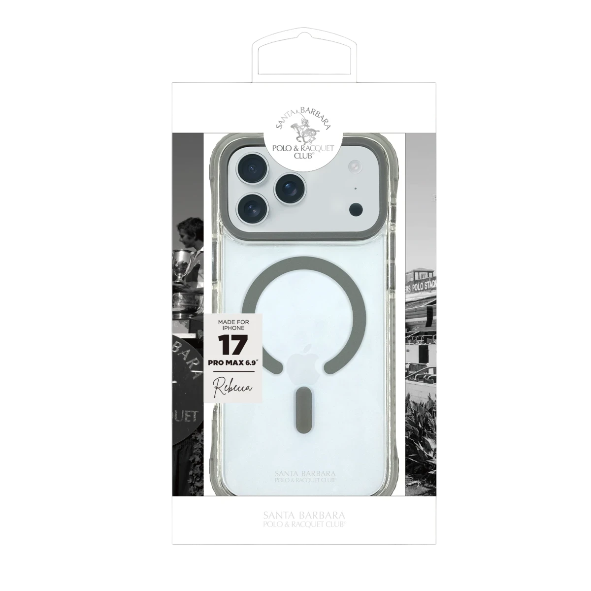 Santa Barbara Polo Racquet Club Apple iPhone 17 Pro  Rebecca Magsafe Kapak - Koyu Gri