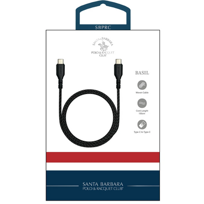 Santa Barbara Polo Racquet Club Basil 3in1 USB to Type-C Lightning ve Micro Çıkışlı Data Şarj Kablosu - Siyah