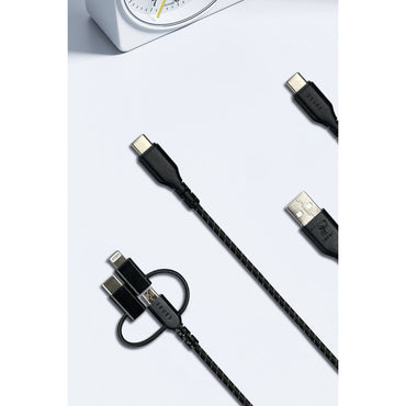 Santa Barbara Polo Racquet Club Basil 3in1 USB to Type-C Lightning ve Micro Çıkışlı Data Şarj Kablosu