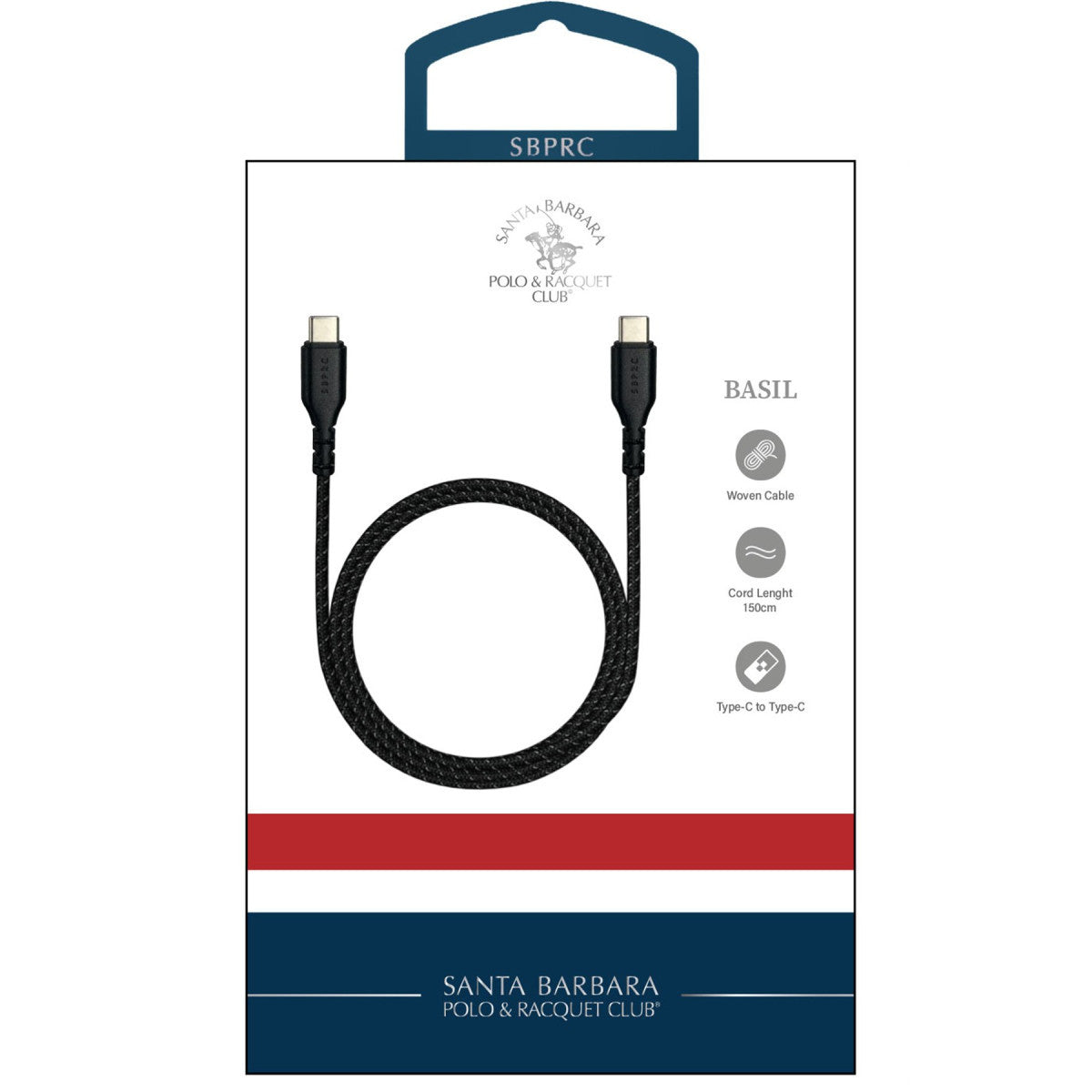 Santa Barbara Polo Racquet Club Basil Type-C to Type-C PD Data Şarj Kablosu
