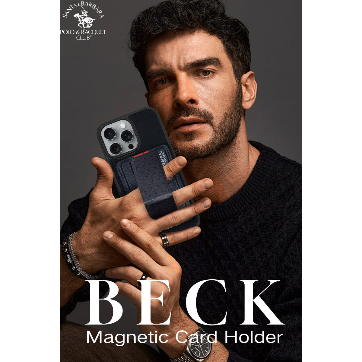 Santa Barbara Polo Racquet Club Beck Serisi Stant Özellikli Magsafe Kartlık