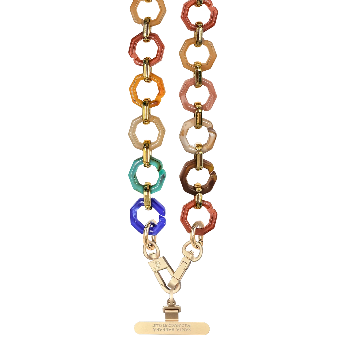 Santa Barbara Polo Racquet Club Hilary Acrylic Octagon Chain Universal Bileklik - Rainbow