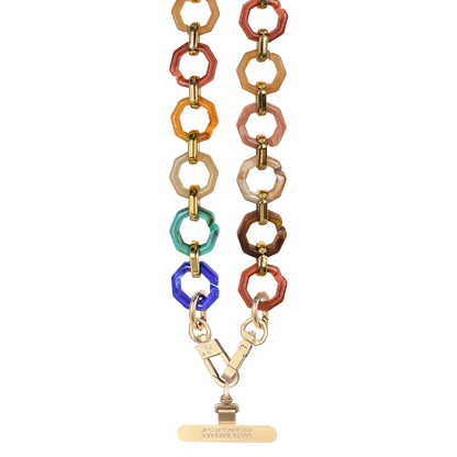 Santa Barbara Polo Racquet Club Hilary Acrylic Octagon Chain Universal Bileklik - Rainbow