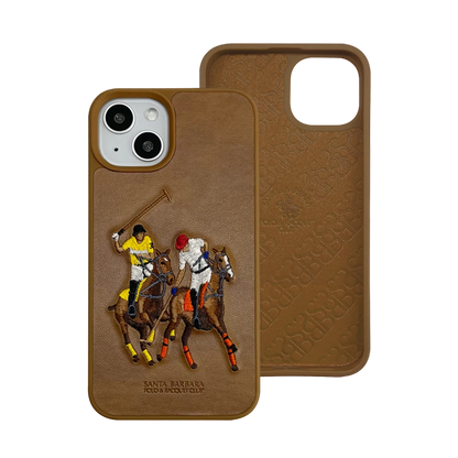 Santa Barbara Polo Racquet Club Apple iPhone 13 Jockey Deri Kapak - Kahverengi