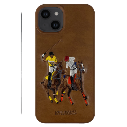 Santa Barbara Polo Racquet Club Apple iPhone 13 Jockey Deri Kapak - Kahverengi