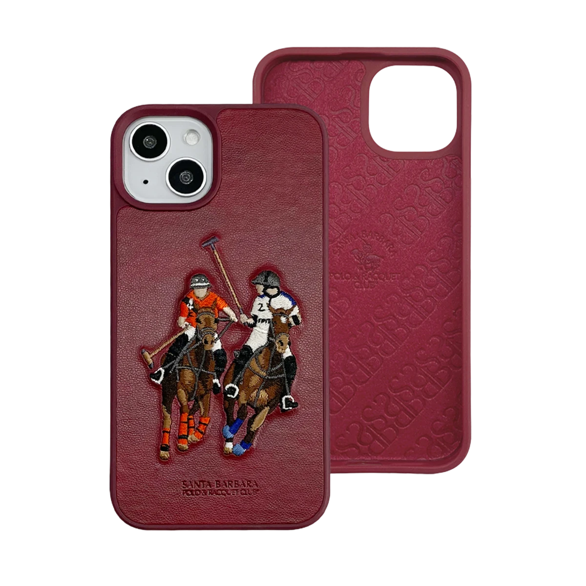 Santa Barbara Polo Racquet Club Apple iPhone 13 Jockey Deri Kapak - Kırmızı