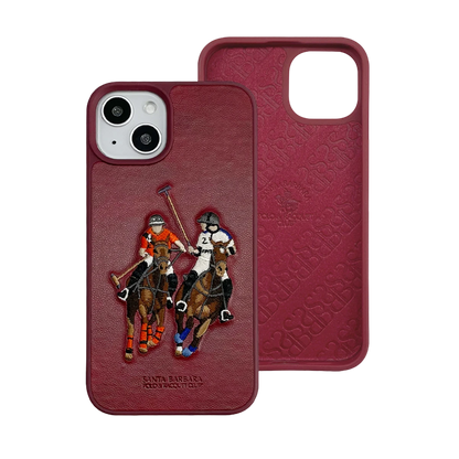 Santa Barbara Polo Racquet Club Apple iPhone 13 Jockey Deri Kapak - Kırmızı