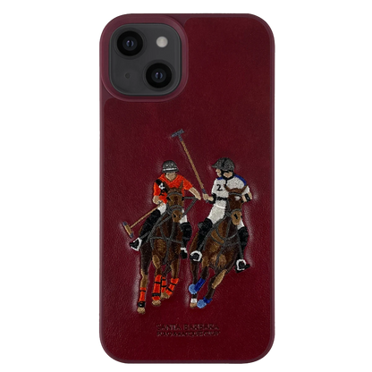 Santa Barbara Polo Racquet Club Apple iPhone 13 Jockey Deri Kapak - Kırmızı