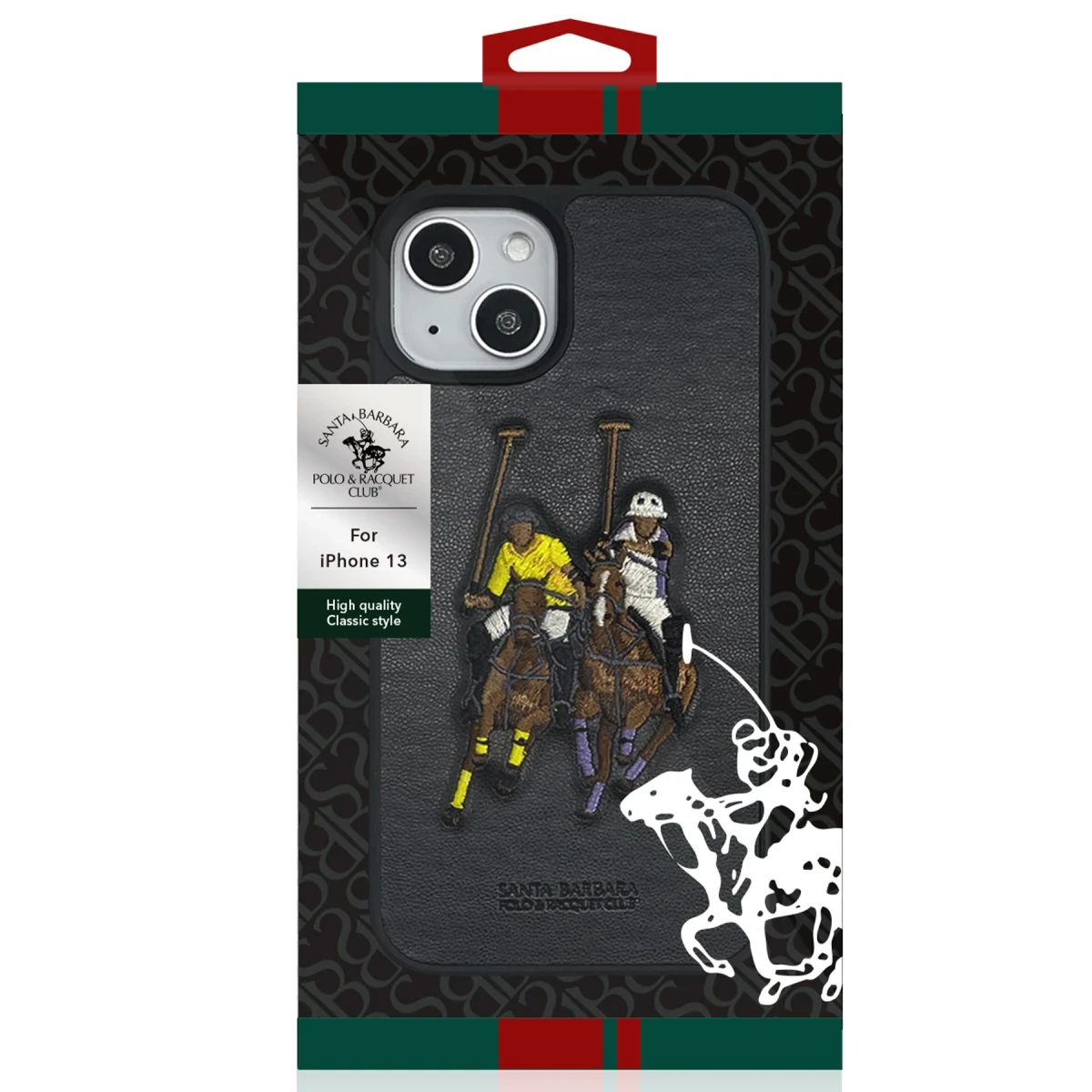 Santa Barbara Polo Racquet Club Apple iPhone 13 Jockey Deri Kapak - Mavi