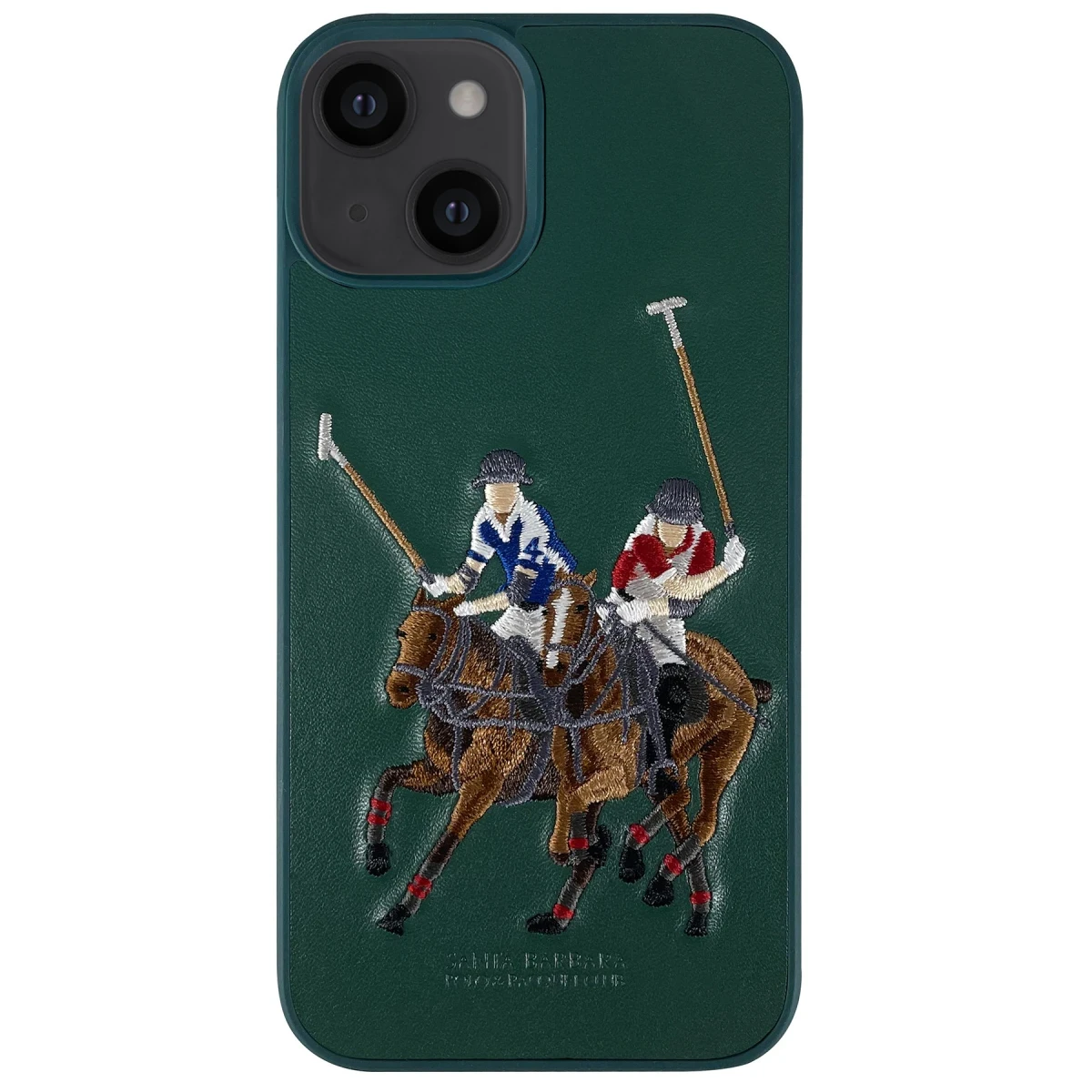 Santa Barbara Polo Racquet Club Apple iPhone 13 Jockey Deri Kapak - Yeşil