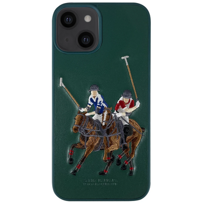 Santa Barbara Polo Racquet Club Apple iPhone 13 Jockey Deri Kapak - Yeşil