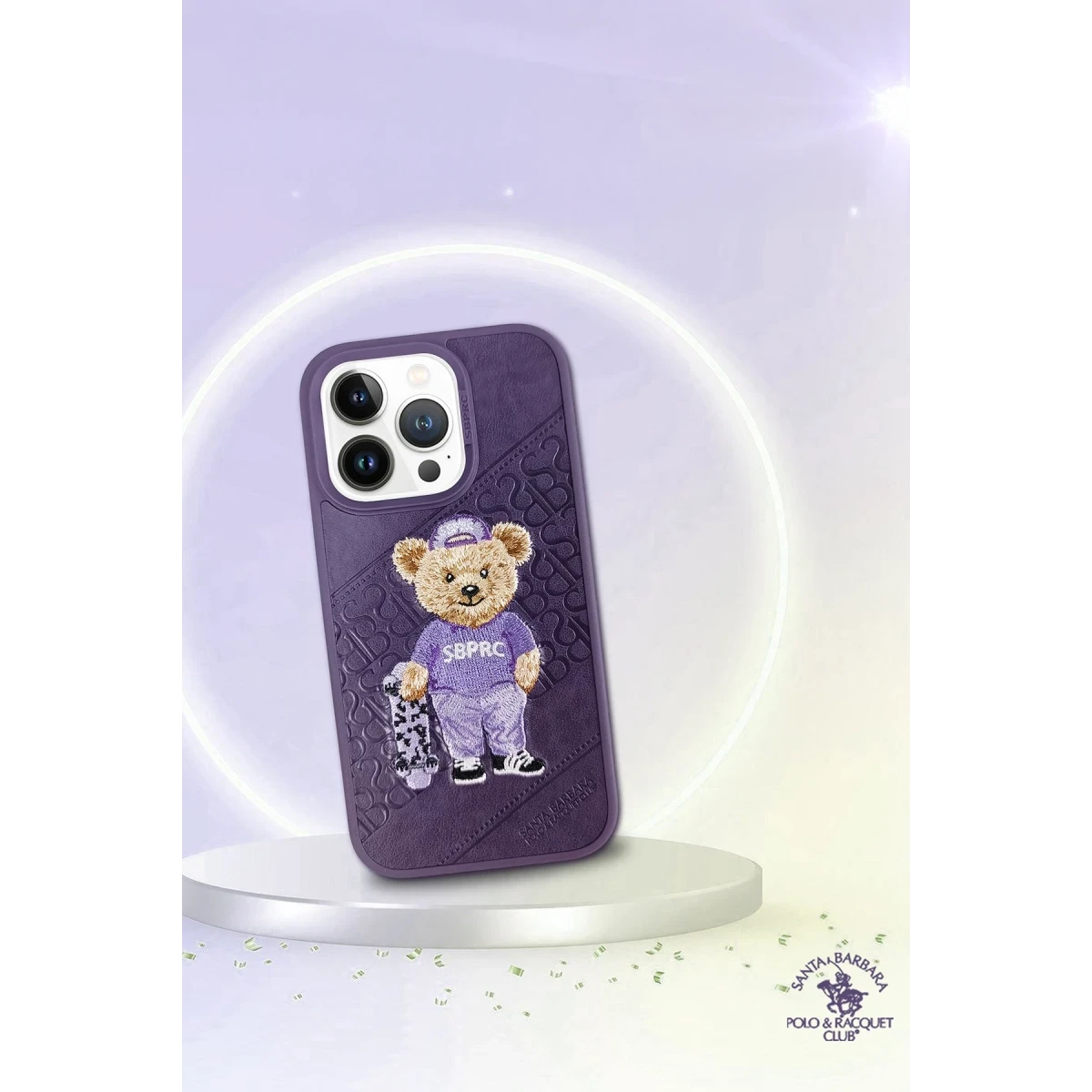 Santa Barbara Polo Racquet Club Apple iPhone 13 Pro Crete Deri Kapak - Mor