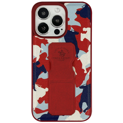 Santa Barbara Polo Racquet Club Apple iPhone 13 Pro Enos Standlı Kapak - Kırmızı