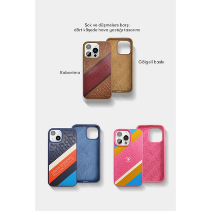 Santa Barbara Polo Racquet Club Apple iPhone 13 Pro Franco Deri Kapak - Mavi