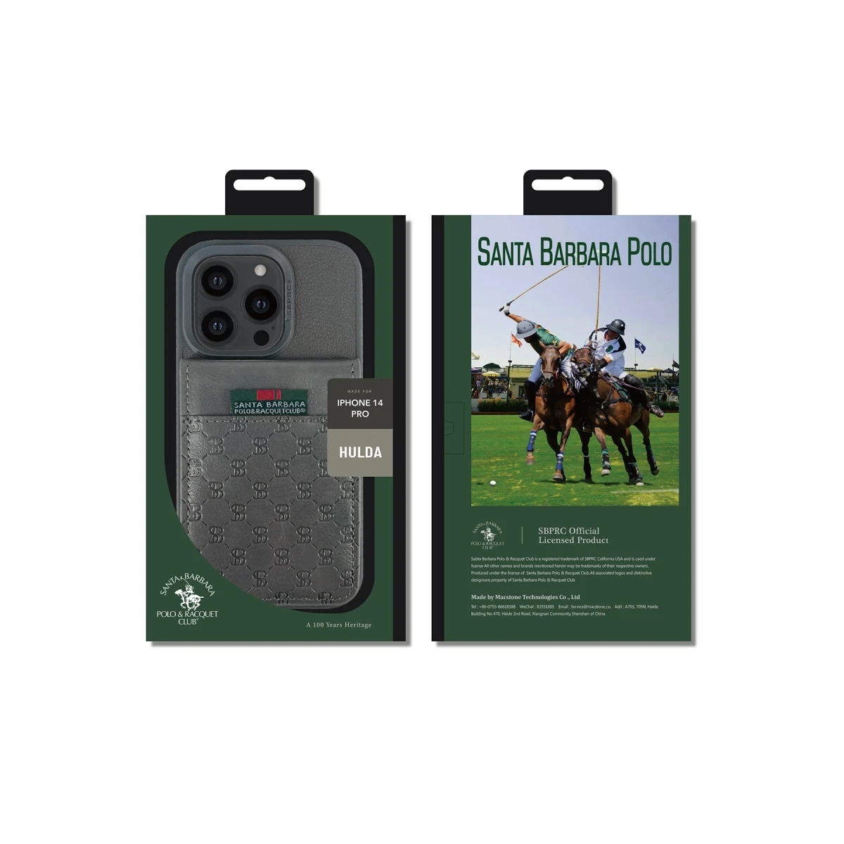 Santa Barbara Polo Racquet Club Apple iPhone 13 Pro Hulda Kartvizitli Kapak - Gri