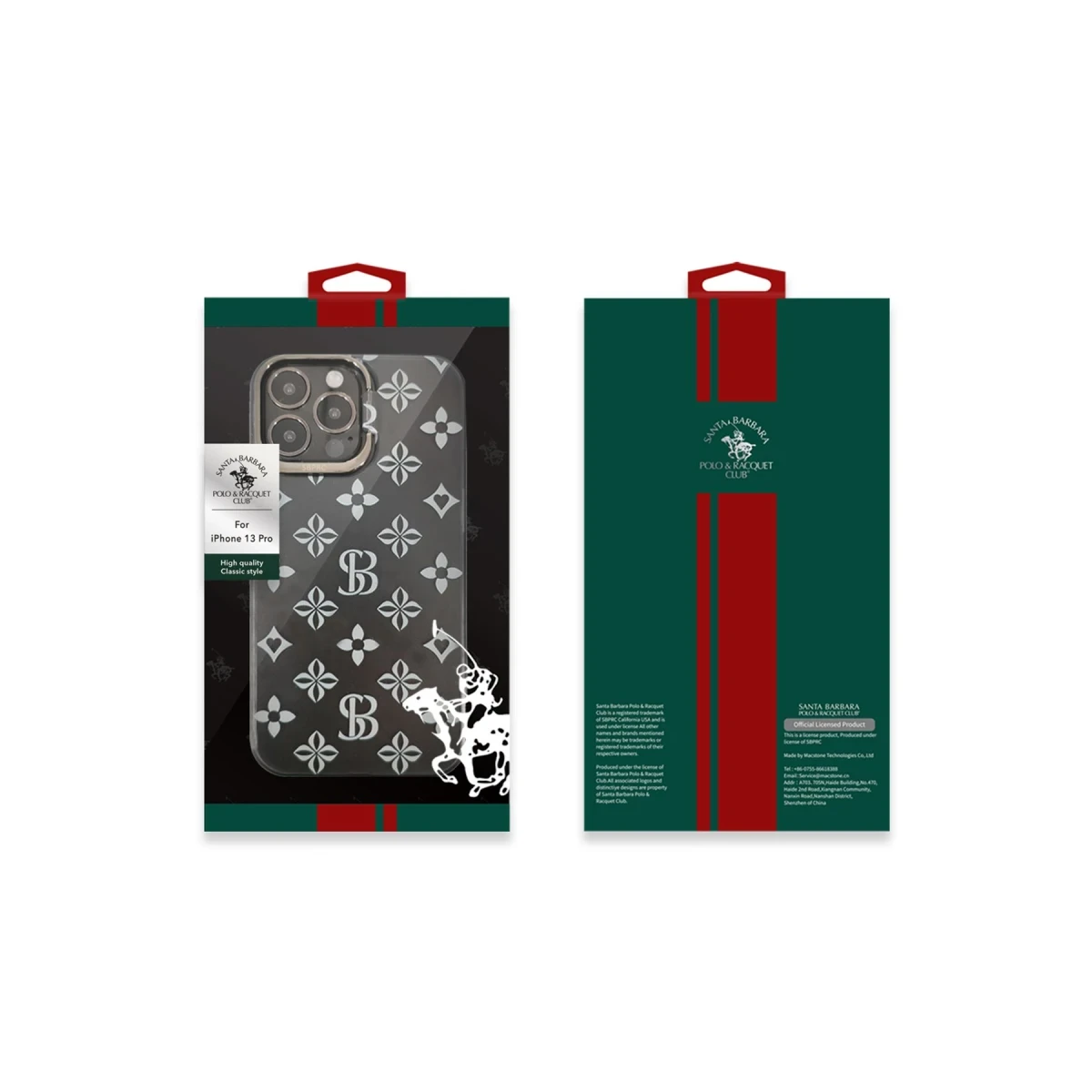 Santa Barbara Polo Racquet Club Apple iPhone 13 Pro Isabella Stand Kapak - Siyah