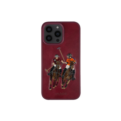 Santa Barbara Polo Racquet Club Apple iPhone 13 Pro Jockey Deri Kapak - Kırmızı