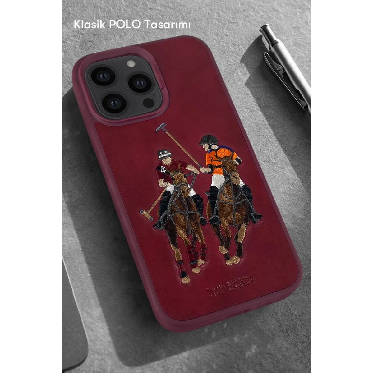 Santa Barbara Polo Racquet Club Apple iPhone 13 Pro Jockey Deri Kapak - Yeşil