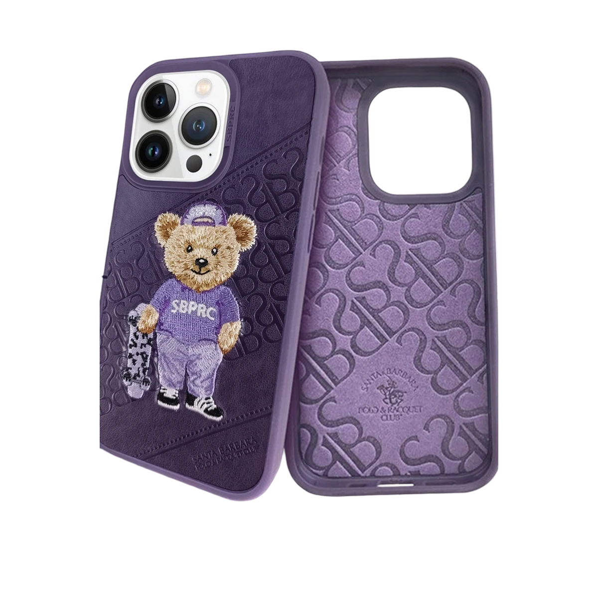 Santa Barbara Polo Racquet Club Apple iPhone 13 Pro Max Crete Deri Kapak - Mor
